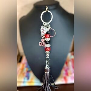 Carolina Hurricanes Beaded Hanging Keychain Purse Bag Charms